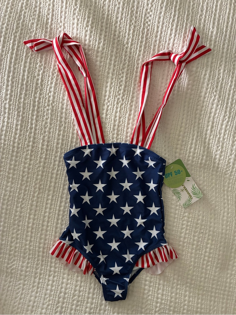 Toddler Girl’s Stars & Stripes One-Piece Swimsuit - Red, White & Blue